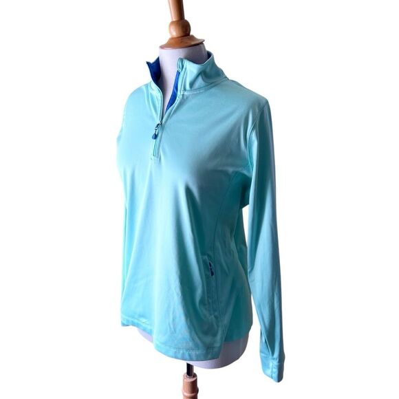 Vineyard Vines Pastel Robin’s Egg Blue Quarter Zip Long Sleeve Pullover - Large - Picture 7 of 9
